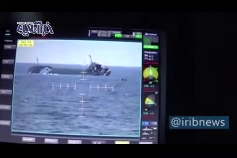 (فیلم) غرق شدن کشتی باری ایران در آب‌های خزر