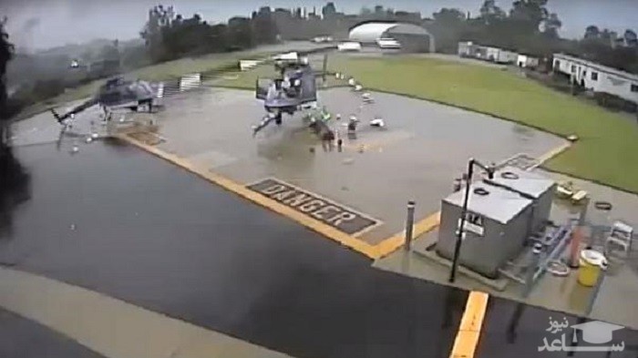 فیلم لحظه برخورد دو بالگرد پلیس آمریکا