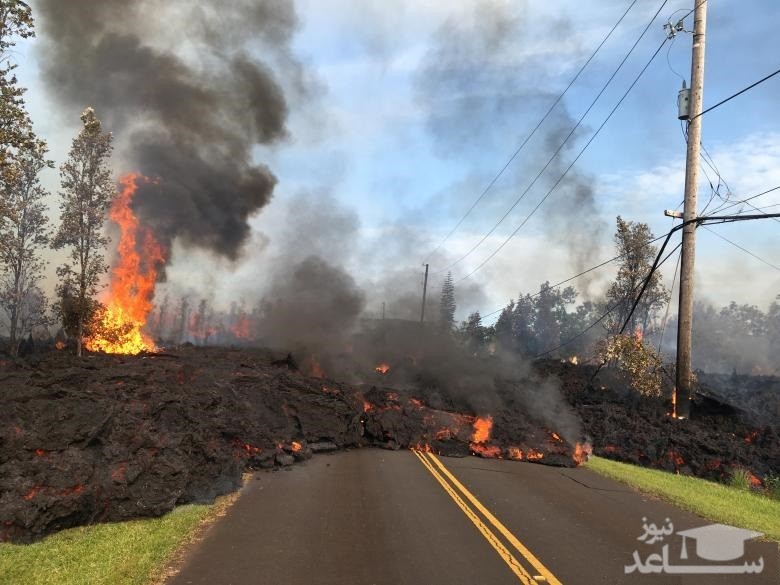 (فیلم) مواد مذاب آتشفشان به خانه‌های مردم هاوایی رسید