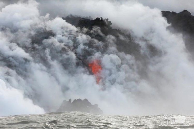 (فیلم) گدازه‌های آتشفشان وحشتناک هاوایی به اقیانوس رسیدند!