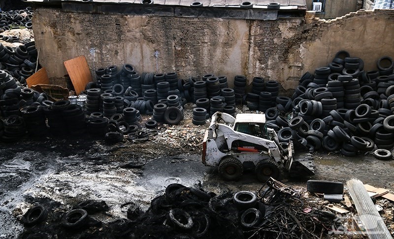 (فیلم) آتش سوزی در بازار لاستیک خیابان امیرکبیر تهران