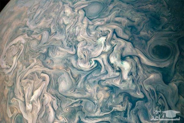 تصویری از ابرهای  سیاره مشتری