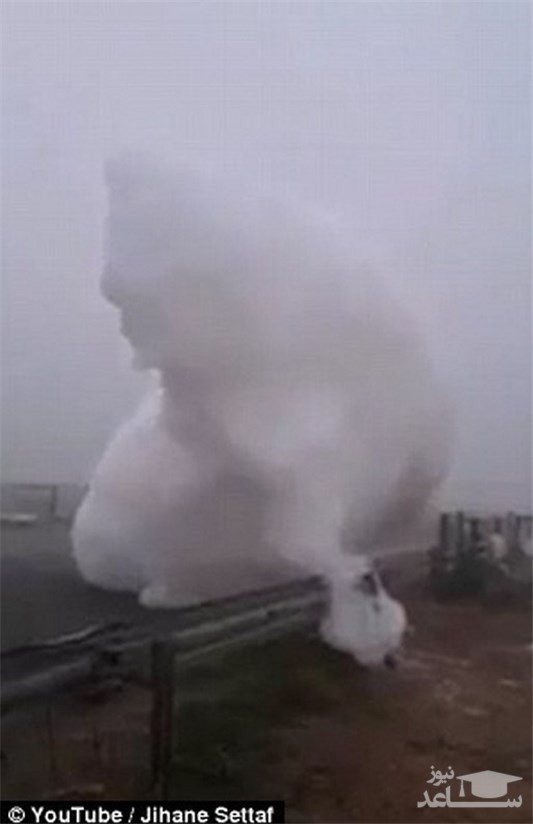 (فیلم) فرود یک تکه ابر در کف خیابان!