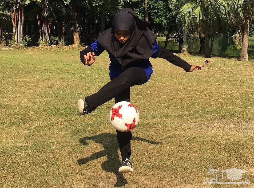 (فیلم) مهارت دیدنی دختر مالزیایی در فوتبال