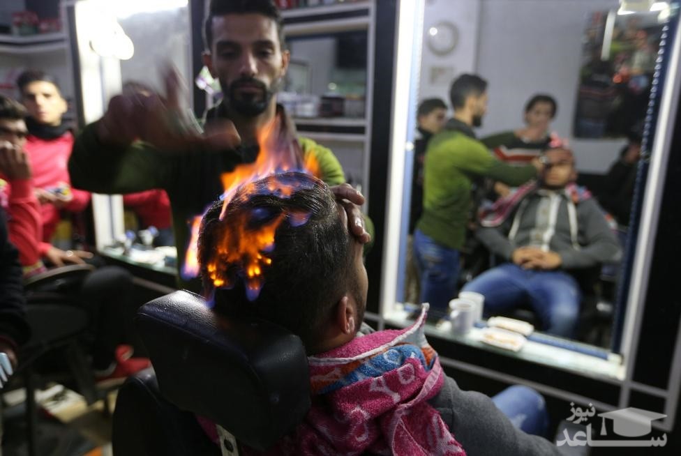 (فیلم) آرایشگری و پیرایش مو با آتش