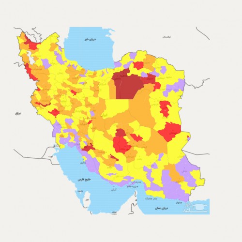 آخرین رنگ‌بندی کرونایی شهرهای کشور 15 آبان / ۳۳ شهرستان‌ در وضعیت قرمز