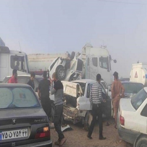 Chain Car Accident Took Five Lives on Ramhormoz-Behbahan Road