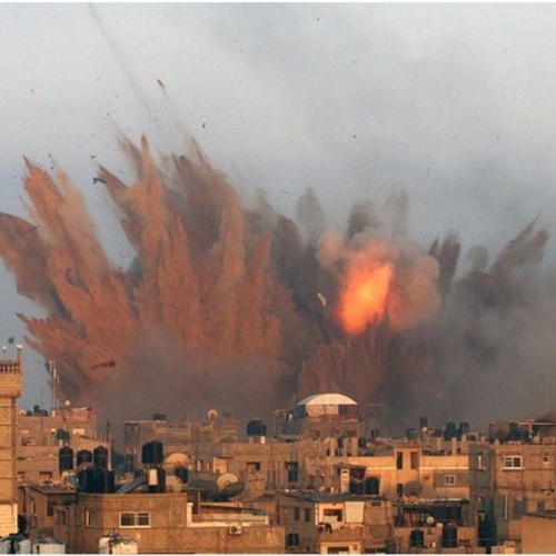 (عکس) برج جلاء پس از حمله صهیونیست‌ها