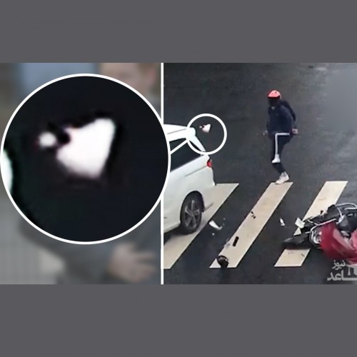 (فیلم) برخورد موتورسوار با یک خودرو در تقاطع