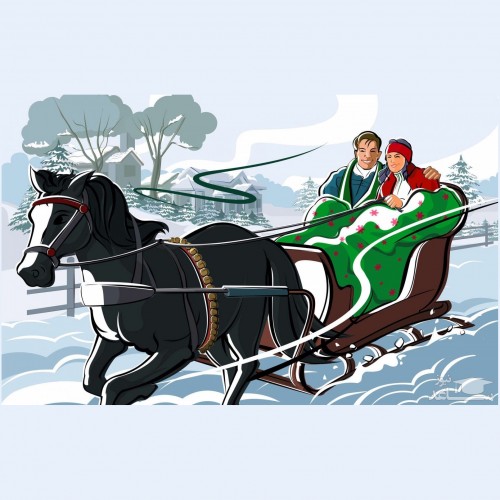 (فیلم) سورتمه سواری با اسب روی دریاچه