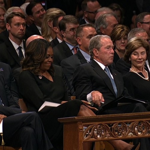 George W. Bush and Michelle Obama: Cough Drop Story