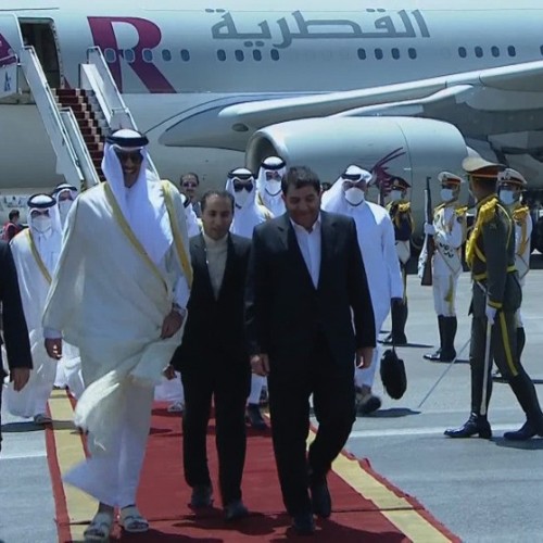 In key visit, Qatari emir arrives in Iran for high-level talks