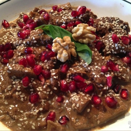 Iranian Main Courses: Khoresh Fesenjan (Walnut and Pomegranate Paste Stew)