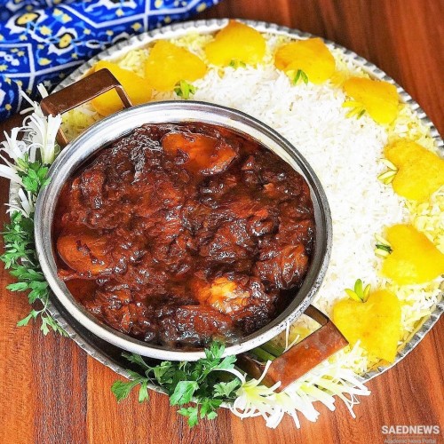 Iranian Main Courses: Khoresh Morgh va Aloo (Chicken and Plum Stew)