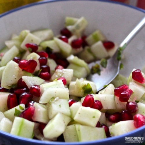Iranian Salads: Cucumber and Pomegranate Salad
