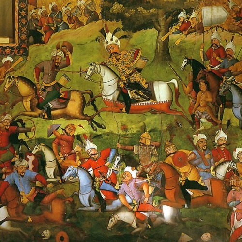 महान शाह अब्बास और उनके बन्दूकधारी, गैर-आदिवासी घुड़सवार सेना, और तोपखाने