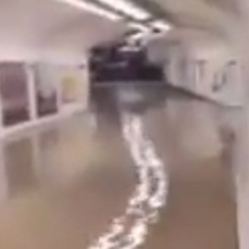 (فیلم) محاصره شدن ایستگاه‌های مترو پاریس به دلیل بارش شدید باران