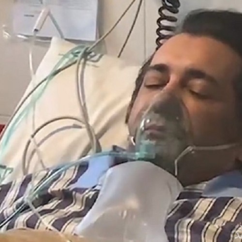 مراسم عجیب ترخیص حسام نواب صفوی از ICU با کف و سوت و کیک!