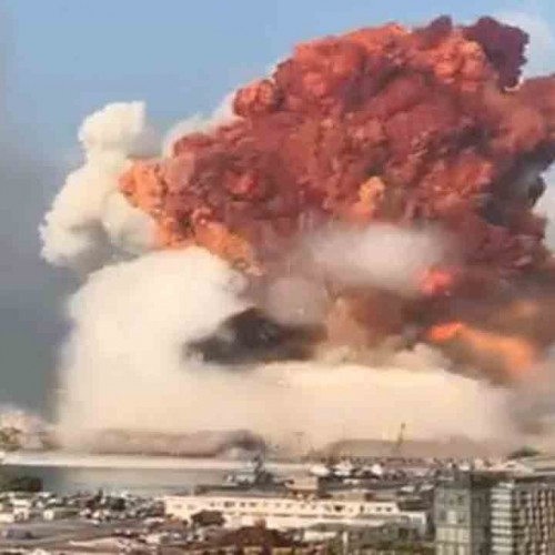(فیلم) صحنه آهسته از انفجار دوم بندر بیروت 