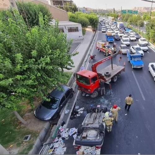 (فیلم) تصادف دلخراش و خونین در بزرگراه شهید آوینی تهران