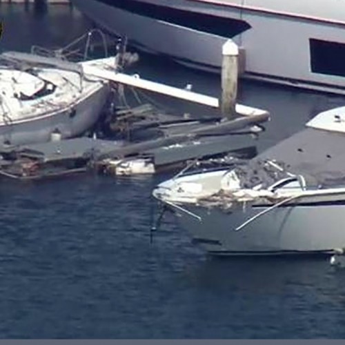 (فیلم) تصادف قایق تفریحی دزدی با چند قایق دیگر