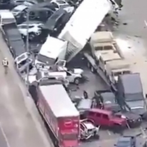 (فیلم) تصادف زنجیره‌ای وحشتناک ۱۳۰ خودرو و کامیون با ۶ کشته