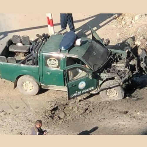 (تصاویر) حمله به خودروهای طالبان در هرات