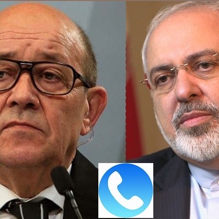 Zarif Holds Phone Talk with His French Counterpart Jean-Yves Le Drian on JCPOA