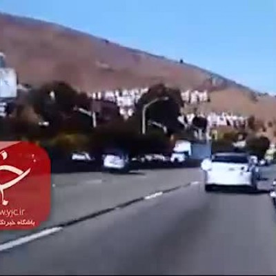 (فیلم) جان سالم به در بردن مرد خوش شانس از تصادف